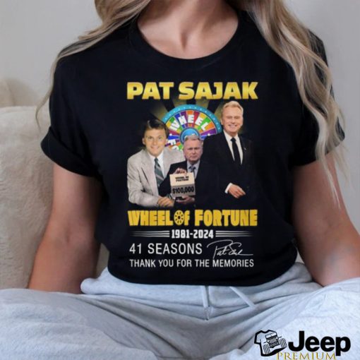 Pat Sajak Wheel Of Fortune 1981 2024 41 Seasons Thank You For The Memories T Shirt