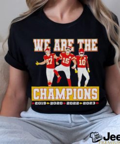 Patrick Mahomes Travis Kelce Isiah Pacheco Kansas City Chiefs we are the champions shirt