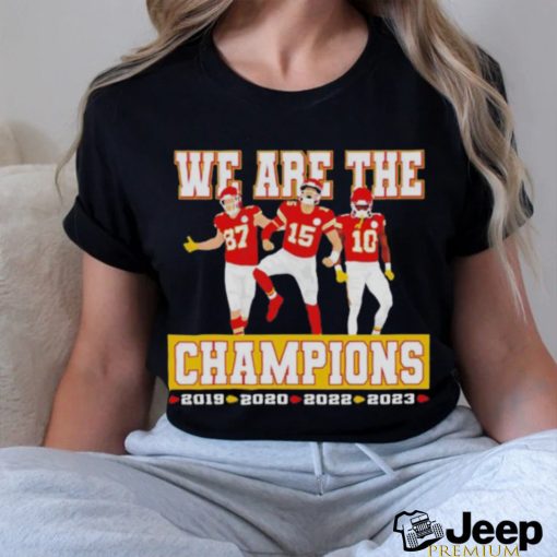 Patrick Mahomes Travis Kelce Isiah Pacheco Kansas City Chiefs we are the champions shirt