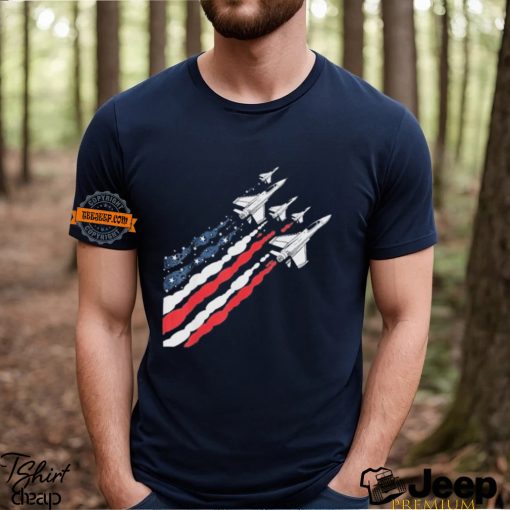 Patriotic Fighter Jet Airplane American Flag Vintage Shirt