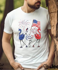 Patriotic Flamingo American flag 4th of July shirt
