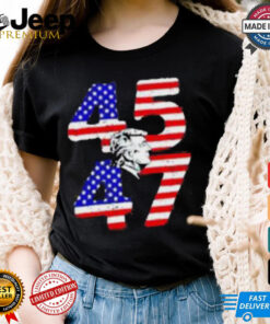 Patriotic Silhouette 45 47 Trump American flag shirt