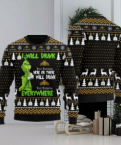 Patron Grinch Will Drink Everywhere Ugly Sweater