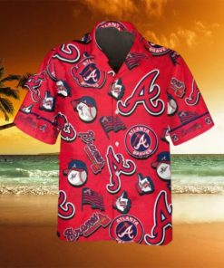 Pattern Logo Atlanta Braves Hawaiian Shirt, MLB Hawaiian Shirt