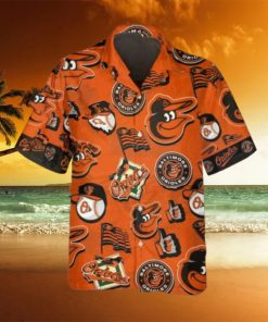 Pattern Logo Baltimore Orioles Hawaiian Shirt, MLB Hawaiian Shirt