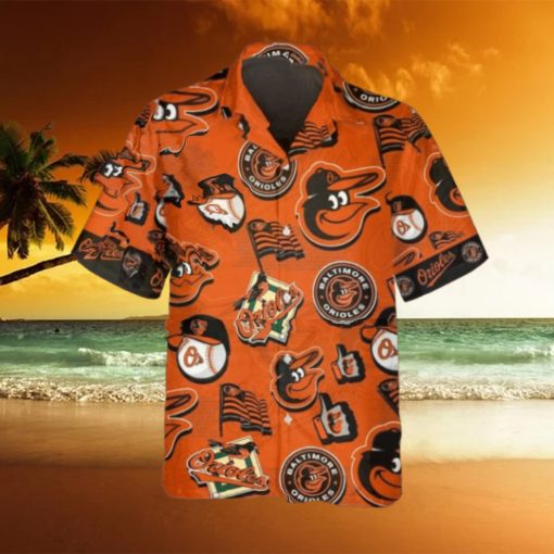 Pattern Logo Baltimore Orioles Hawaiian Shirt, MLB Hawaiian Shirt