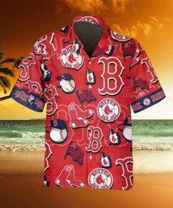 Pattern Logo Boston Red Sox Hawaiian Shirt, MLB Hawaiian Shirt