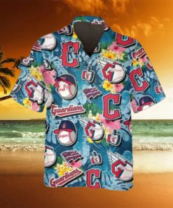 Pattern Logo Cleveland Guardians Hawaiian Shirt, MLB Hawaiian Shirt