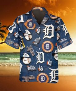 Pattern Logo Detroit Tigers Hawaiian Shirt, MLB Hawaiian Shirt