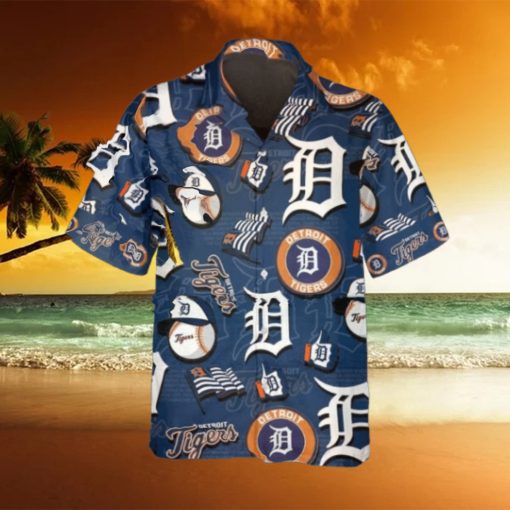 Pattern Logo Detroit Tigers Hawaiian Shirt, MLB Hawaiian Shirt