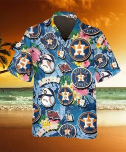 Pattern Logo Houston Astros Hawaiian Shirt, Houston Astros Aloha Shirt, MLB Hawaiian Shirt