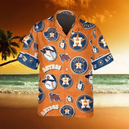 Pattern Logo Houston Astros Hawaiian Shirt, MLB Hawaiian Shirt