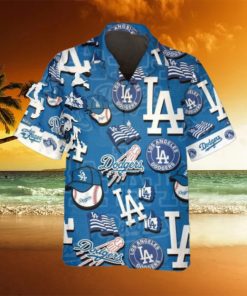 Pattern Logo Los Angeles Dodgers Hawaiian Shirt, MLB Hawaiian Shirt