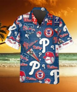 Pattern Logo New Philadelphia Phillies Hawaiian Shirt, MLB Hawaiian Shirt