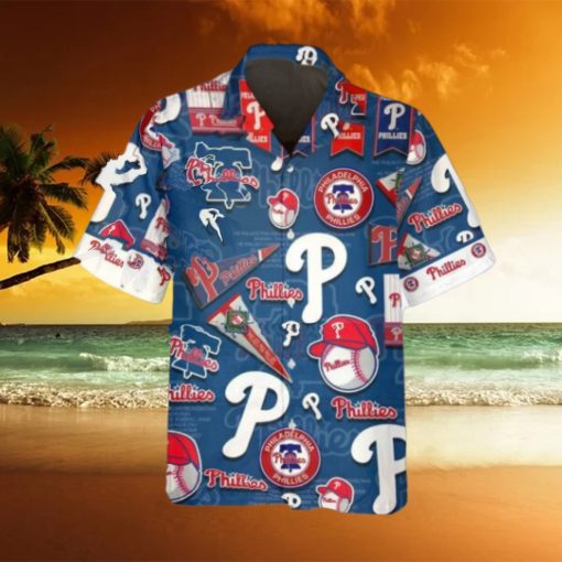 Pattern Logo New Philadelphia Phillies Hawaiian Shirt, MLB Hawaiian Shirt