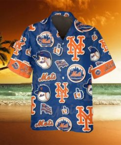 Pattern Logo New York Mets Hawaiian Shirt, MLB Hawaiian Shirt