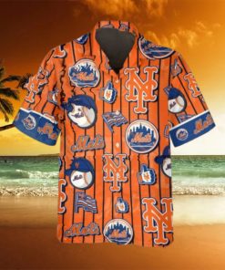 Pattern Logo New York Mets Hawaiian Shirt, New York Mets Aloha Shirt, MLB Hawaiian Shirt