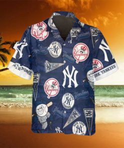 Pattern Logo New York Yankees Hawaiian Shirt, MLB Hawaiian Shirt