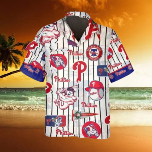 Pattern Logo Phillies Hawaiian Shirt, Philadelphia Phillies Hawaiian Shirt, MLB Hawaiian Shirt