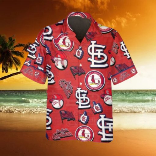 Pattern Logo St. Louis Cardinals Hawaiian Shirt, MLB Hawaiian Shirt