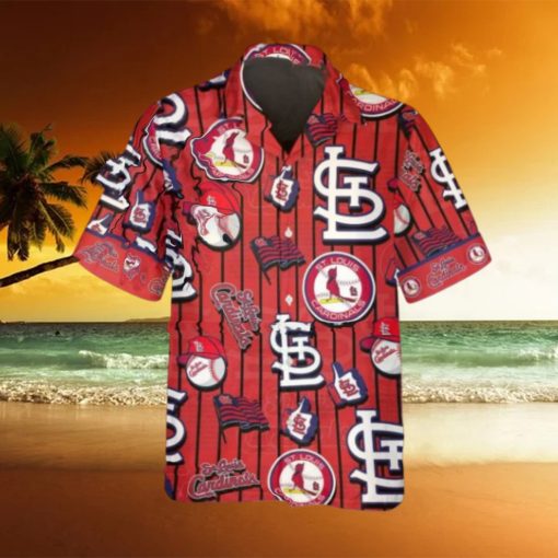 Pattern Logo St. Louis Cardinals Hawaiian Shirt, St. Louis Cardinals Aloha Shirt, MLB Hawaiian Shirt