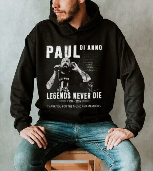 Paul Di’Anno Legends Never Die 1958 2024 Thank You For The Music And Memories T Shirt