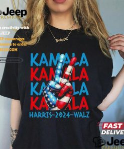 Peace Kamala Harris Tim Walz 2024 US flag shirt