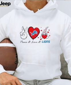 Peace Love Lions Heart With Gnome Shirt