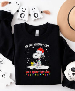 Peanut Snoopy’s Christmas On The Naughty List And I Regret Nothing shirt