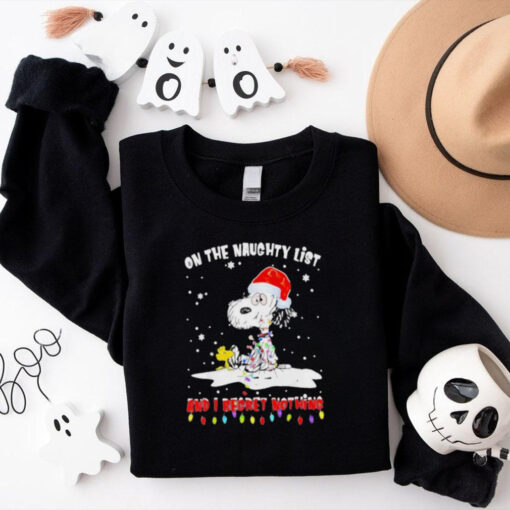 Peanut Snoopy’s Christmas On The Naughty List And I Regret Nothing shirt