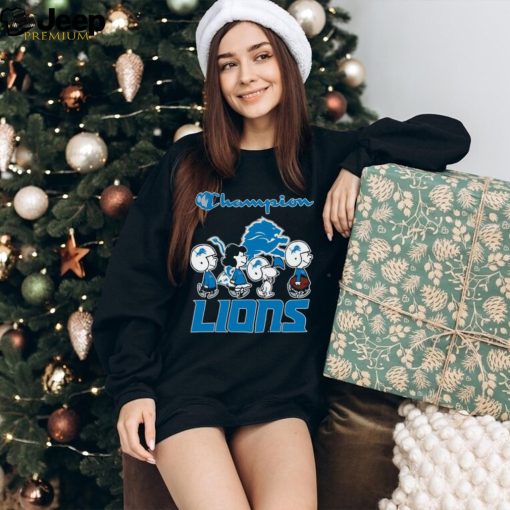 Peanuts Champions walking Detroit Lions shirt