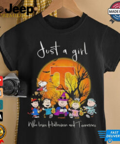 Peanuts Characters Just A Girl Who Loves Halloween And Tennessee 2024 Shirt