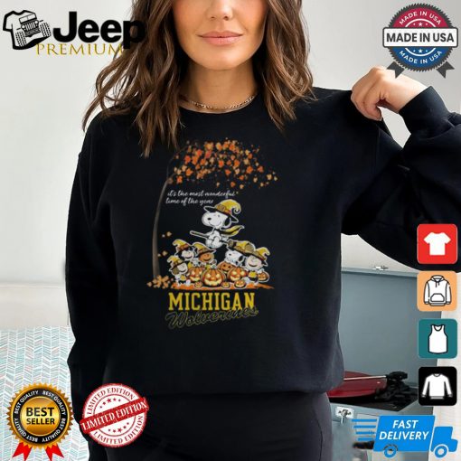 Peanuts Characters Michigan Wolverines Halloweens It’s The Most Wonderful Time Of The Year Shirt