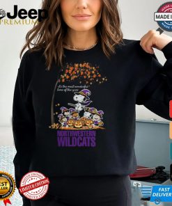 Peanuts Characters Northwestern Wildcats Halloweens It’s The Most Wonderful Time Of The Year Shirt