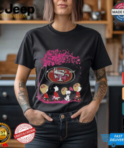 Peanuts Characters San Francisco 49ers In October We Wear Pink 2024 Shirt