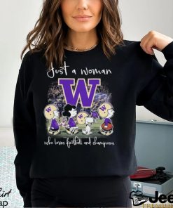 Peanuts Characters Washington Huskies Just A Woman Who Loves Football And Champions Shirt