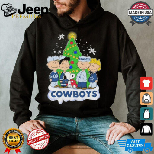 Peanuts Characters X Dallas Cowboys Merry Christmas Shirt