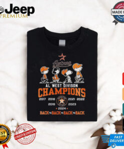 Peanuts Characters X Houston Astros Back 4 Back AL West Division Champions Shirt