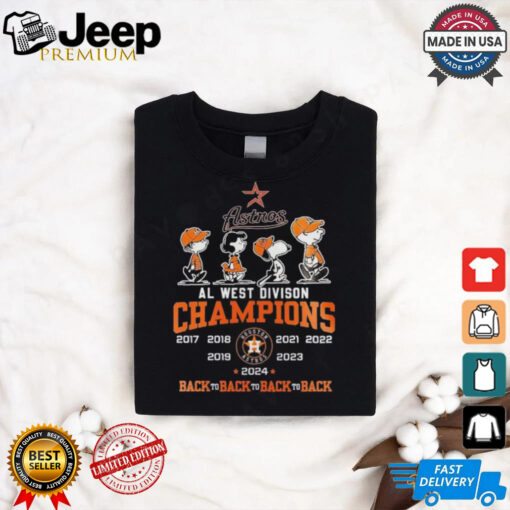 Peanuts Characters X Houston Astros Back 4 Back AL West Division Champions Shirt