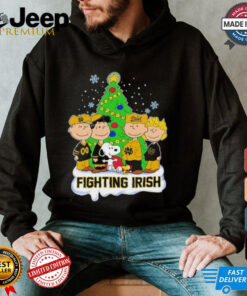 Peanuts Characters X Notre Dame Fighting Irish Merry Christmas Shirt