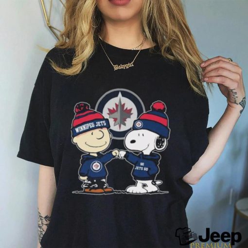 Peanuts Charlie Brown And Snoopy Friends Winnipeg Jets Hockey Shirt