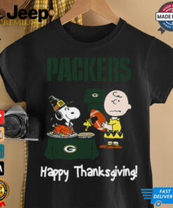 Peanuts Green Bay Packers Football Happy Thanksgiving T Shirt