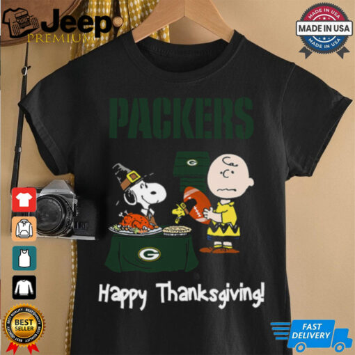 Peanuts Green Bay Packers Football Happy Thanksgiving T Shirt