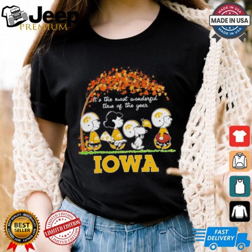 Peanuts Iowa Hawkeyes Fall the most beautiful time of the year shirt