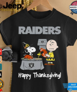 Peanuts Oakland Raiders Football Happy Thanksgiving T Shirt