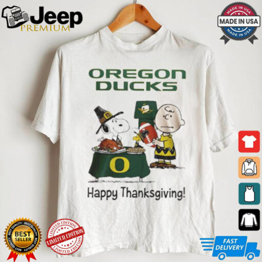 Peanuts Oregon Ducks Happy Thanksgiving shirt