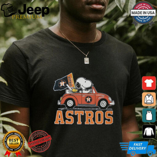 Peanuts Snoopy And Astros Notre Dame Football Driving Car Shirt