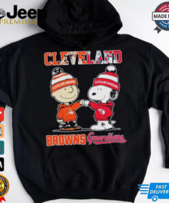 Peanuts Snoopy And Charlie Brown Cleveland Browns X Cleveland Guardians Shirt