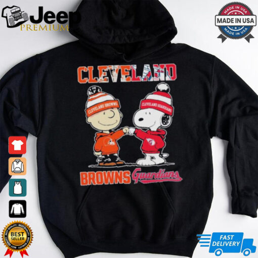 Peanuts Snoopy And Charlie Brown Cleveland Browns X Cleveland Guardians Shirt