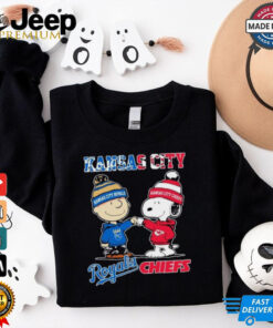 Peanuts Snoopy And Charlie Brown Kansas City Chiefs X Kansas City Royals Shirt